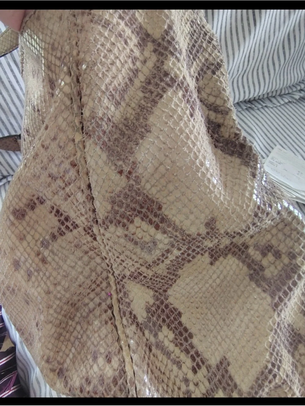 Michael Kors Tan Snake-Print Hobo with Gold MK Medallion